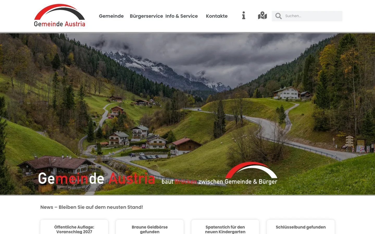 Demo-Webseite von Gemeinde Austria: Startseite